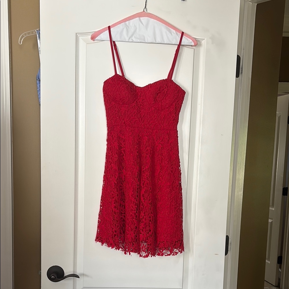 Elegant Red Lace Dress